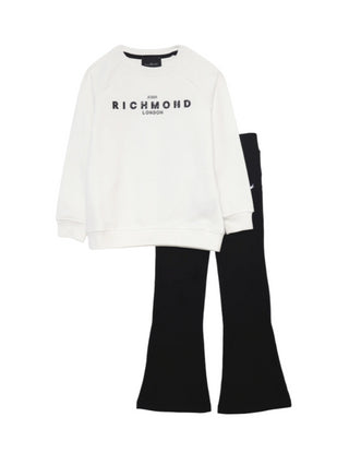 John Richmond completo felpa e leggings flare bianco nero