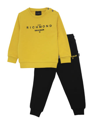 John Richmond completo Curry felpa e pantaloni giallo nero