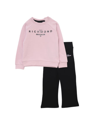 John Richmond completo felpa e leggings rosa nero