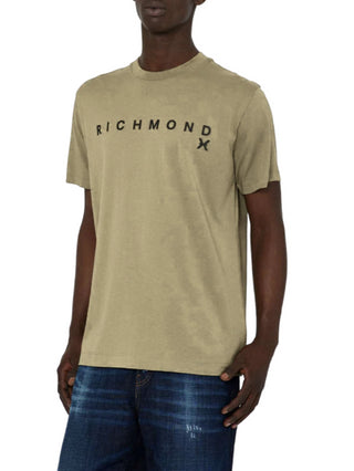 John Richmond T-shirt manica corta Olbeli con logo beige