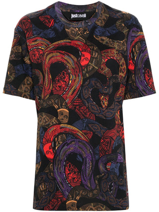 Just Cavalli T-shirt manica corta in fantasia Apocalypse multicolor