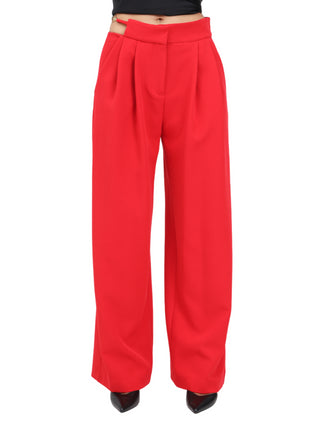 Just Cavalli pantaloni con pinces gamba morbida rosso