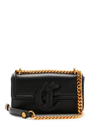 Just Cavalli borsa a spalla in ecopelle con patch logo nero