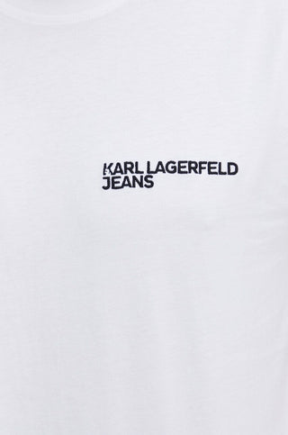 Karl Lagerfeld Jeans T-shirt manica corta con ricamo logo bianco