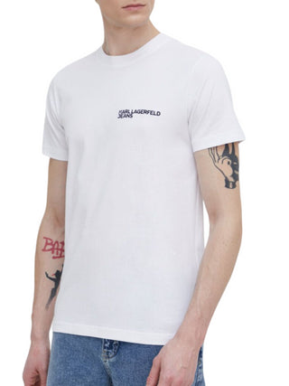 Karl Lagerfeld Jeans T-shirt manica corta con ricamo logo bianco