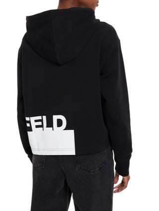 Karl Lagerfeld Jeans felpa con cappuccio stampa logo nero