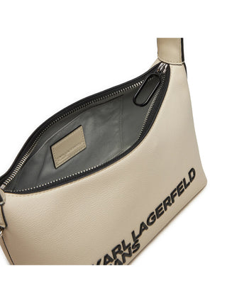 Karl Lagerfeld Jeans borsa a spalla in ecopelle con logo avorio