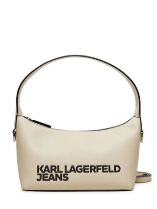 Karl Lagerfeld Jeans borsa a spalla in ecopelle con logo avorio