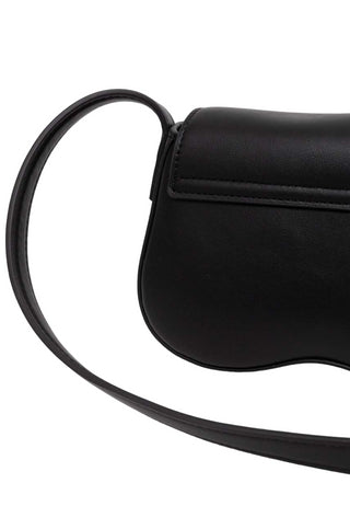 Karl Lagerfeld Kids borsa a tracolla in ecopelle con logo iconico nero