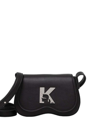 Karl Lagerfeld Kids borsa a tracolla in ecopelle con logo iconico nero