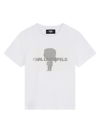 Karl Lagerfeld Kids T-shirt manica corta con logo iconico bianco