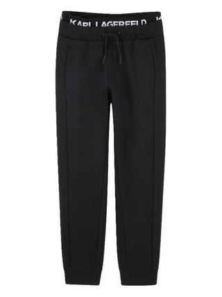 Karl Lagerfeld pantaloni joggers con fascia logata nero