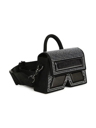 Karl Lagerfeld borsa a mano con strass nero