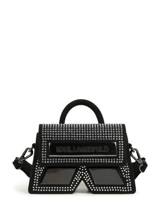 Karl Lagerfeld borsa a mano con strass nero