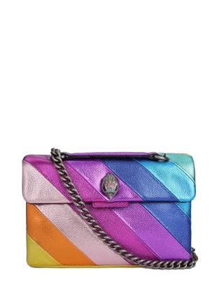 Kurt Geiger borsa a spalla in pelle martellata con bande multicolor