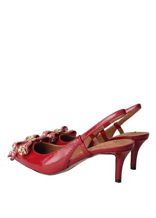 Kurt Geiger decollete slingback in vernice con fiocco bordeaux