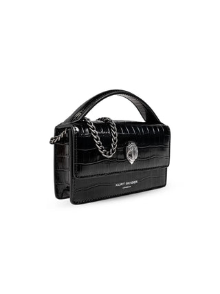 Kurt Geiger borsa mini in pelle effetto coccodrillo nero