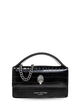 Kurt Geiger borsa mini in pelle effetto coccodrillo nero