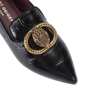 Kurt Geiger mocassini slip on in pelle effetto coccodrillo nero