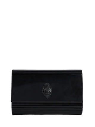 Kurt Geiger pochette metallica con tracolla nero