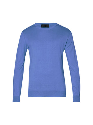 Liu Jo maglia basic misto cotone e seta azzurro