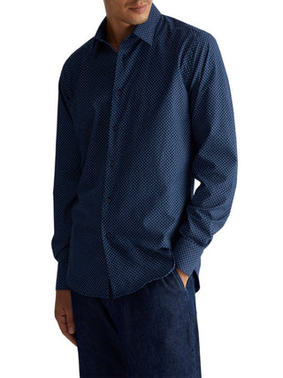 Liu Jo camicia manica lunga in micro fantasia blu