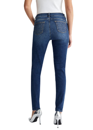 Liu Jo jeans Divine skinny vita alta con tasche strass lavaggio blu