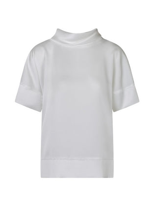 Lola by Sandro Ferrone blusa in raso manica corta bianco seta