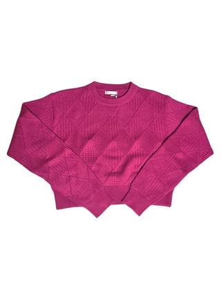 Lulù by Miss Grant maglia crop a rombi fucsia