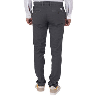 Manuel Ritz pantaloni skinny fit con trama puntinata nero grigio