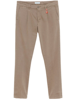 Manuel Ritz pantaloni chino in twill con pinces beige