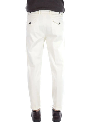 Manuel Ritz pantaloni millerighe con pinces panna