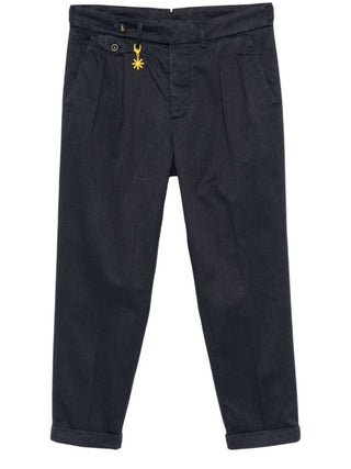 Manuel Ritz pantaloni con pinces baggy fit nero grigio