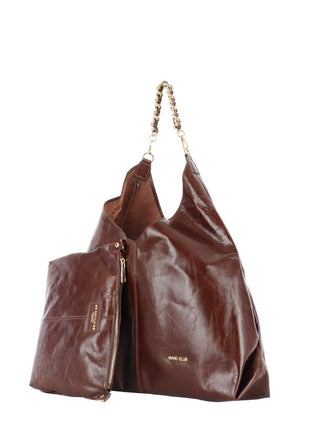 Marc Ellis borsa Alaska Shiny in pelle con pochette marrone