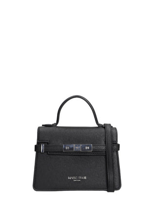 Marc Ellis borsa a mano Around S in ecopelle saffiano nero