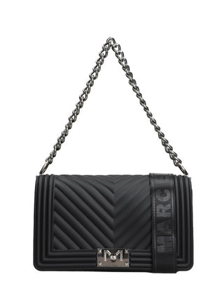 Marc Ellis borsa a tracolla Flat M nero argento