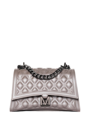 Marc Ellis borsa a spalla Flat Rhombus M grigio argento