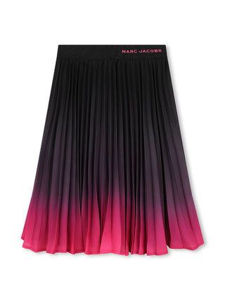 Marc Jacobs gonna lunga plissè sfumata nero fucsia