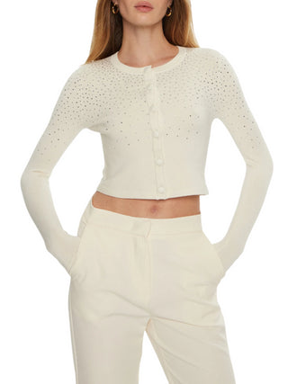 Marciano Guess giacca crop Jen con strass avorio