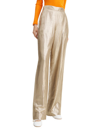 Marciano Guess pantaloni Shae gamba larga effetto laminato oro