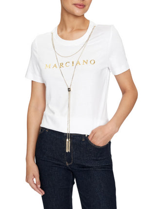 Marciano Guess T-shirt Olivia manica corta con catenina bianco