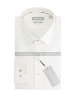 Michael Kors camicia manica lunga in fantasia logata jacquard bianco