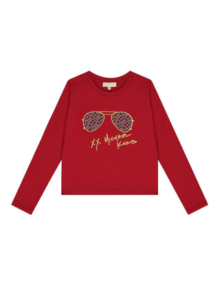 Michael Kors T-shirt manica lunga in jersey rosso