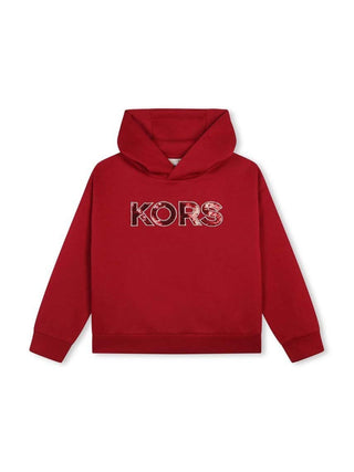 Michael Kors felpa con cappuccio logo paillettes rosso