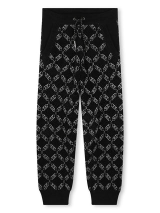 Michael Kors pantaloni joggers in maglia fantasia logo jacquard nero