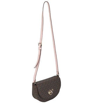 Michael Kors borsa in ecopelle fantasia logo monogram marrone