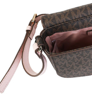 Michael Kors borsa in ecopelle fantasia logo monogram marrone