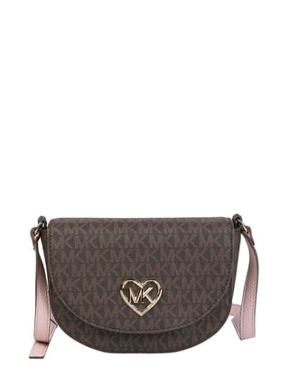 Michael Kors borsa in ecopelle fantasia logo monogram marrone