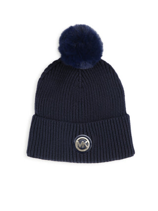 Michael Kors cappello in misto lana con pompon blu