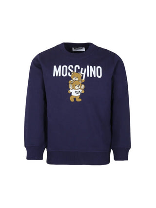 Moschino felpa girocollo con stampa logo Toy blu